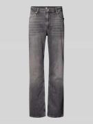 Straight fit jeans van katoenmix