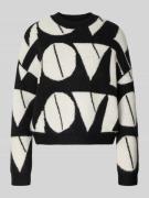 Regular fit gebreide pullover met wol, model 'LOVE'