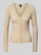 Slim fit gebreid jack van scheerwol