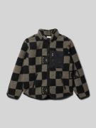 Fleecejack met opstaande kraag en steekzakken