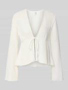 Slim fit cardigan van elastische crêpe, model 'CAMILLE'