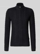 Gebreide pullover met ritssluiting, model 'BASIM'