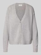 Regular fit cardigan van zuivere wol in gebreide look