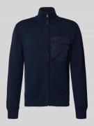 Gebreid jack met opstaande kraag, model 'BERTI'