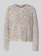 Gebreide pullover in luipaardlook met ronde hals
