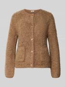 Regular fit gebreid jack met wol