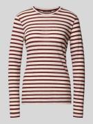 Shirt met lange mouwen en geribde ronde hals