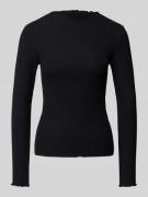 Slim fit shirt met lange mouwen en ribstructuur