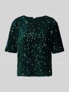 Relaxed fit T-shirt met all-over pailletten, model 'Cara'