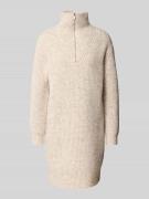 Knielange gebreide jurk met opstaande kraag, model 'Wonelli'