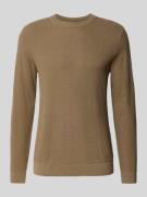 Gebreide pullover met structuurmotief en ronde hals