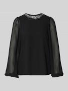 Regular fit blouse met siersteentjes, model 'WILLY'
