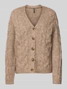 Regular fit gebreid jack met wol, model 'NINA'