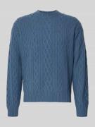 Regular fit gebreide pullover van pure scheerwol, model 'KABLETO'