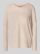 Sweatshirt met geribde ronde hals, model 'Biara'