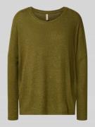 Sweatshirt met geribde ronde hals, model 'Biara'