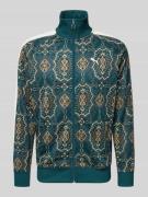 Sweatjack in all-over look met opstaande kraag