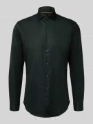 Slim fit zakelijk overhemd van katoen met haaikraag