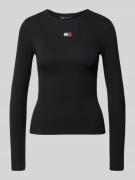 Slim fit shirt met lange mouwen van katoenmix