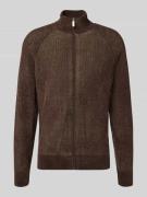 Cardigan met opstaande kraag en ritssluiting