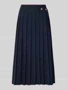 Uitlopende plissérok van scheerwolmix, model 'VENDRA'