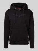 Hoodie met labelprint en kangoeroezak