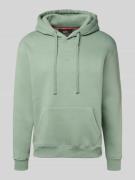 Hoodie met labelprint en kangoeroezak