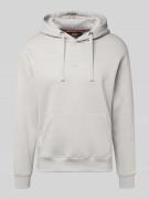 Hoodie met labelprint en kangoeroezak