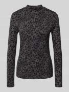 Slim fit shirt met lange mouwen van viscosemix