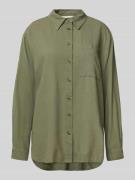 Relaxed fit linnen blouse met borstzak, model 'Lava'