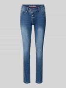 Straight fit jeans met knoopsluiting, model 'Malibu'