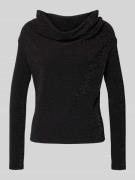 Regular fit shirt met lange mouwen en cascadehals, model 'SANDRA'