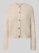 Regular fit gebreid jack met scheerwol