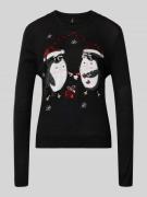 Regular fit kersttrui met paillettenmotief, model ''XMAS SHINE'