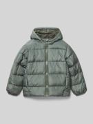 Gewatteerd regular fit jack met capuchon