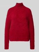 Regular fit gebreide pullover met opstaande kraag, wol en mohair
