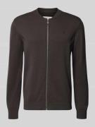 Regular fit gebreid jack van puur biologisch katoen, model 'AGAAMON'