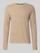 Gebreide pullover met geribde ronde hals, model 'GEORGE'