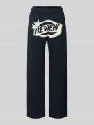 Straight leg sweatpants met logo en elastische band