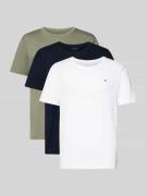 Regular fit T-shirt van puur katoen in een set van 3 stuks