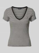 Slim fit T-shirt van katoenmix