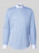 Slim fit zakelijk overhemd van katoen met kentkraag