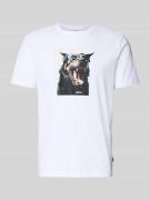 Slim fit T-shirt van puur katoen, model 'TE_DOBERMANN'
