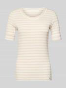 T-shirt met ronde hals en mouwen met opslag