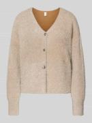 Gebreid jack van effectgaren met V-hals, model 'LISTRA'