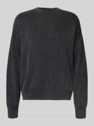 Oversized gebreide pullover met logo en ronde hals