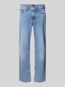 Straight fit jeans van katoenmix