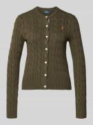 Slim fit gebreid jack met logostitching