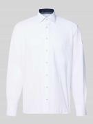 Comfort fit zakelijk overhemd van katoen met kentkraag