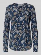 Blouseshirt van viscose met V-hals